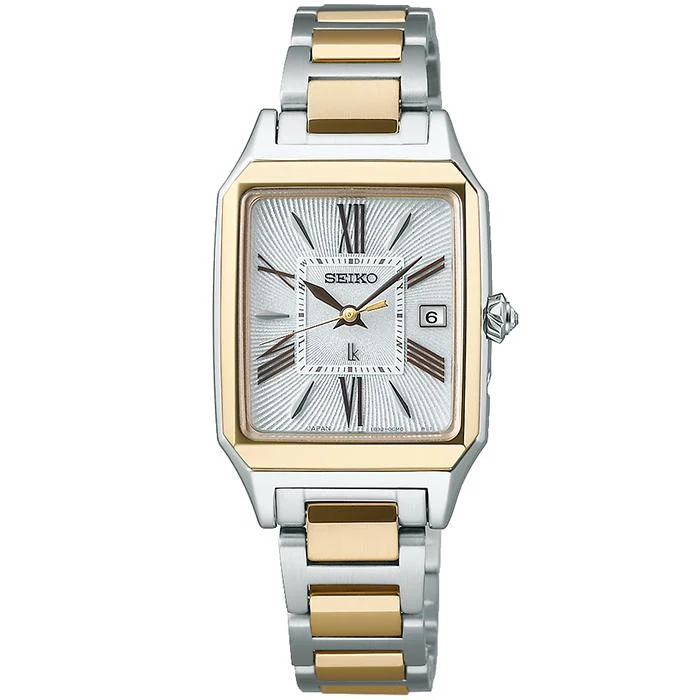 Reloj de mujer SEIKO LUKIA Grow SSVW210 Lady Gold Square Solar Radiocontrolado JDM