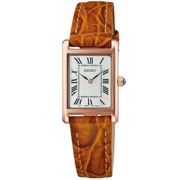 Reloj de cuarzo para mujer SEIKO SELECTION SSEH006 nano・universe Collaboration JDM Vintage de cuero marrón