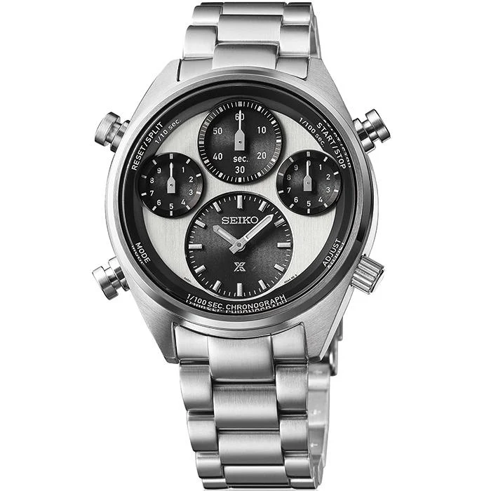 Cronógrafo solar Seiko Prospex SPEEDTIMER con temporizador de centésimas de segundo, SBER001, reloj Panda para hombre