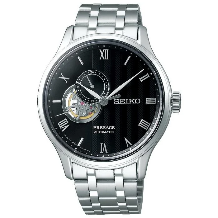 Reloj mecánico automático Seiko Presage Japanese Garden SARY093 para hombre con correa de metal negra