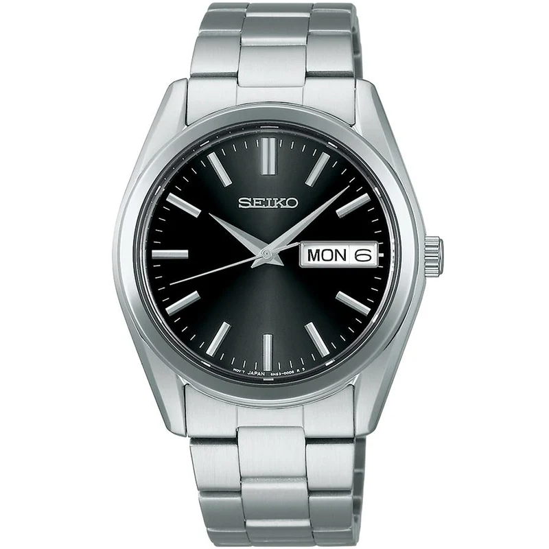 Reloj de cuarzo a batería para hombre Seiko Selection S Series SBTH011 con día, fecha y esfera negra