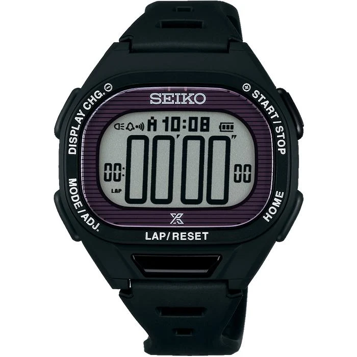 Reloj solar de poliuretano Seiko Prospex Super Runners SBEF055 para hombre, color negro