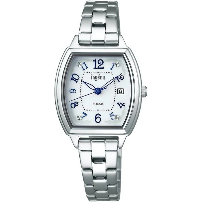 Reloj Alba Angenie Starting Solar para mujer, plateado/blanco, con fecha y calendario, AHJD414