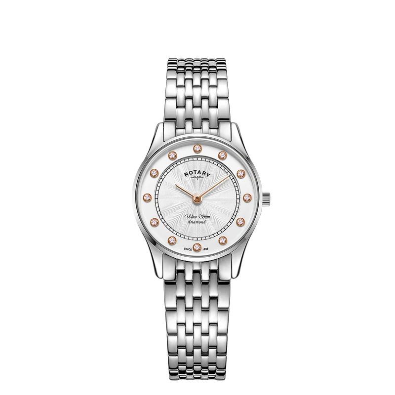 Rotary Ultra Slim Diamond Set Watch - LB08300/01/D