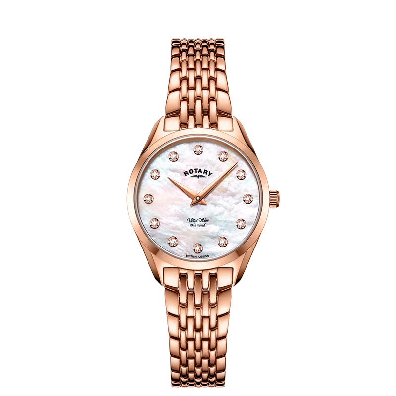 Rotary Ultra Slim Diamond Set Watch - LB08014/41/D