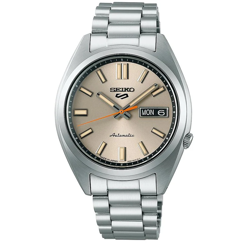 Reloj mecánico automático para hombre Seiko 5 Sports SNXS Sports Style Classic Sports Series SBSA257, color marfil
