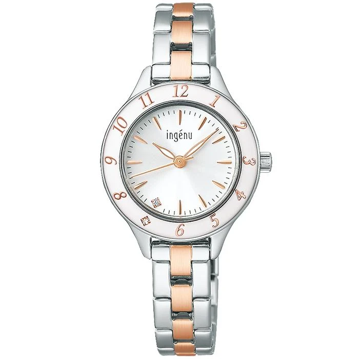 Reloj de cuarzo Alba Angeine Epora AHJK461 para mujer, a pilas, dorado y plateado