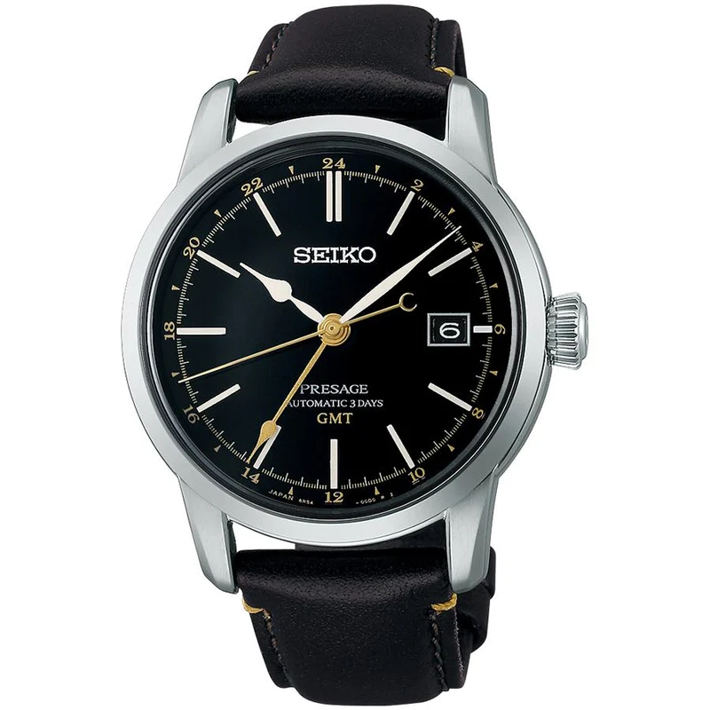 Reloj mecánico automático para hombre Seiko Presage Craftsmanship Series con esfera lacada, GMT de 3 días SARH001, exclusivo