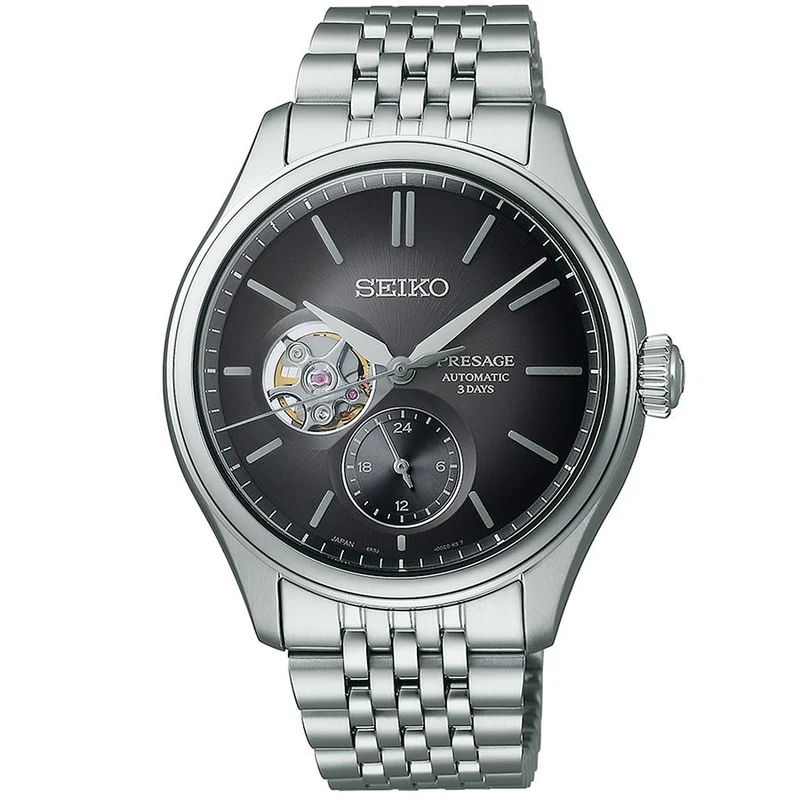 Reloj mecánico automático para hombre Seiko Presage Classic Series SARJ009 con esfera azul tinta y movimiento de corazón abierto, exclusivo