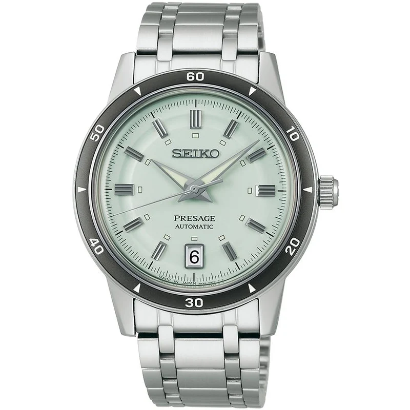 Reloj mecánico automático para hombre Seiko Presage Style 60's Timeless Color Palette SARY265 con esfera verde hielo