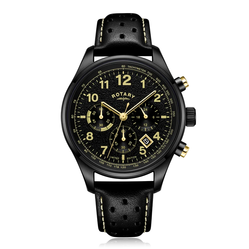 Rotary Chronograph 1977 Black Edition Watch - GS00454/19