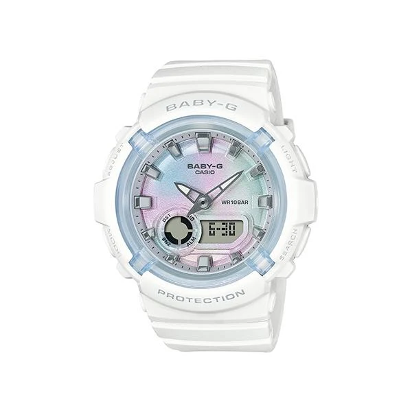 Reloj Casio Ana-Digital BGA-280-7AJF BABY-G para mujer con correa de resina blanca