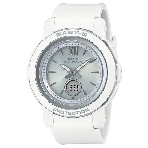 Reloj de mujer CASIO BABY-G BGA-2900-7AJF JDM con control remoto solar, color blanco.