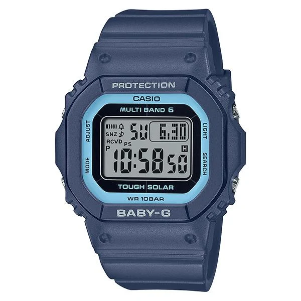 Reloj Casio Baby-G radiocontrolado solar resistente azul marino para mujer BGD-5650-2JF