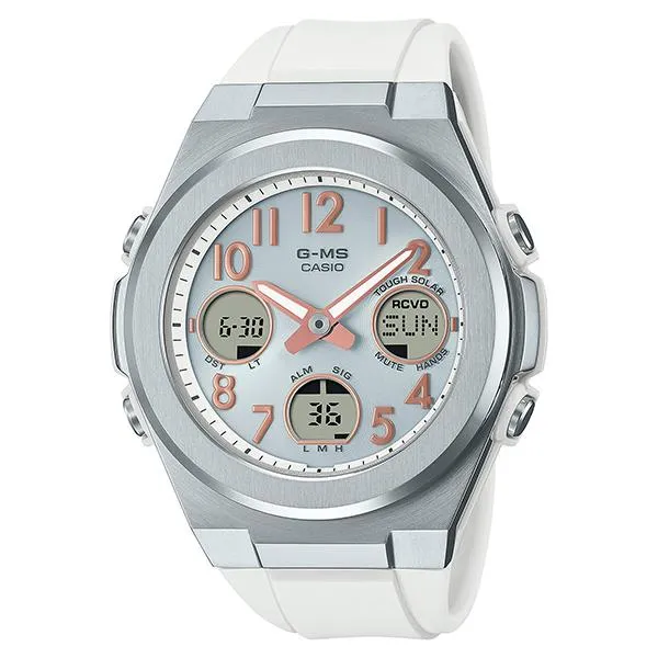 Reloj CASIO Baby-G G-MS MSG-W610-7AJF JDM Radio Solar Ana-Digi Híbrido Blanco Plata para Mujer
