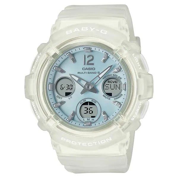 Reloj CASIO Baby-G radiocontrolado con esqueleto solar blanco para mujer BGA-2800-7A2JF