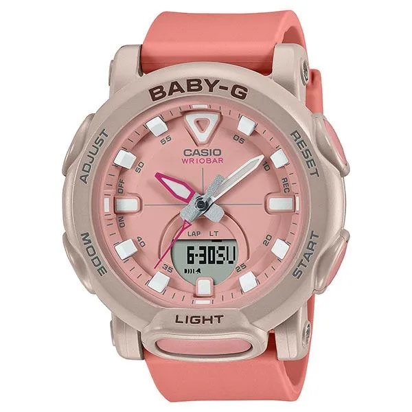 Reloj CASIO Baby-G para mujer, color rosa coral, con temática de actividades al aire libre, BGA-310-4AJF