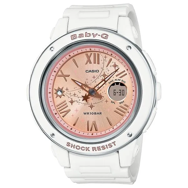 Reloj CASIO BGA-150ST-7AJF BABY-G Star Dial Series para mujer, color blanco