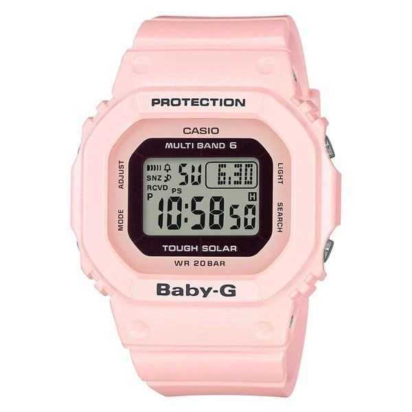 Reloj CASIO BABY-G BGD-5000-4BJF JDM con radio solar, color rosa, diseño playero, para mujer.