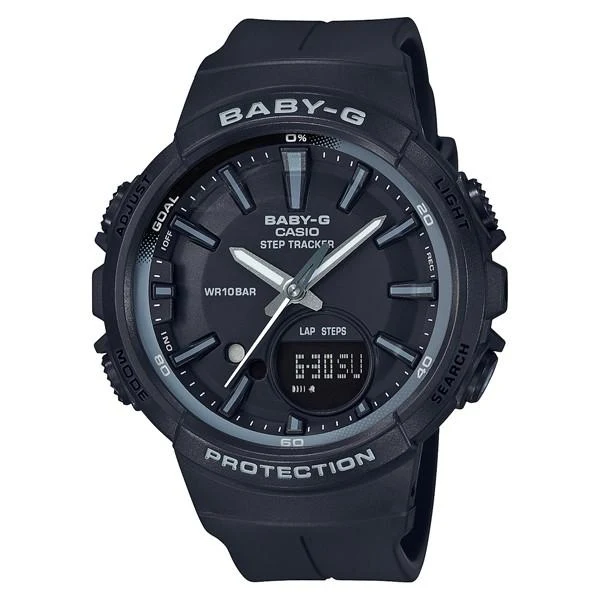 Reloj Casio Baby-G BGS-100SC-1AJF para mujer, con contador de pasos, color negro