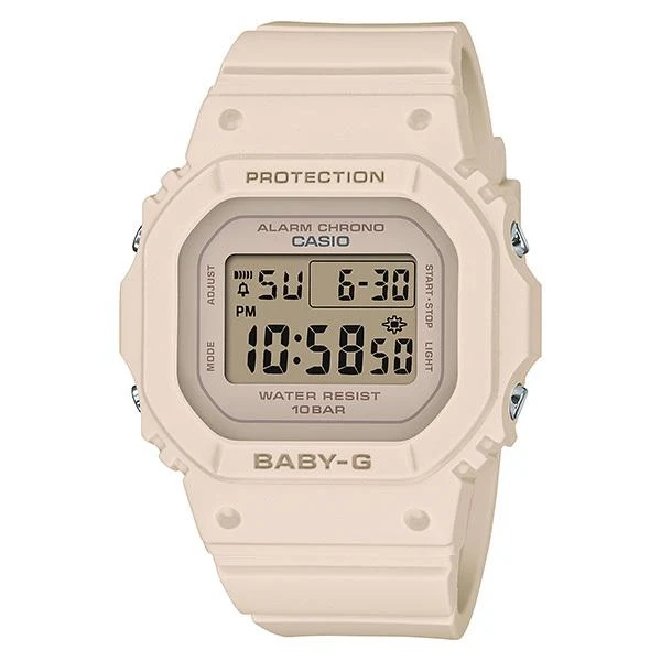 Reloj digital pequeño CASIO BGD-565-4JF BABY-G rosa/beige para mujer