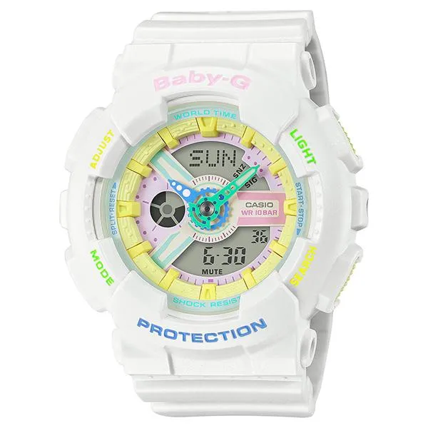 Reloj CASIO Baby-G Decora Style blanco para mujer BA-110TM-7AJF