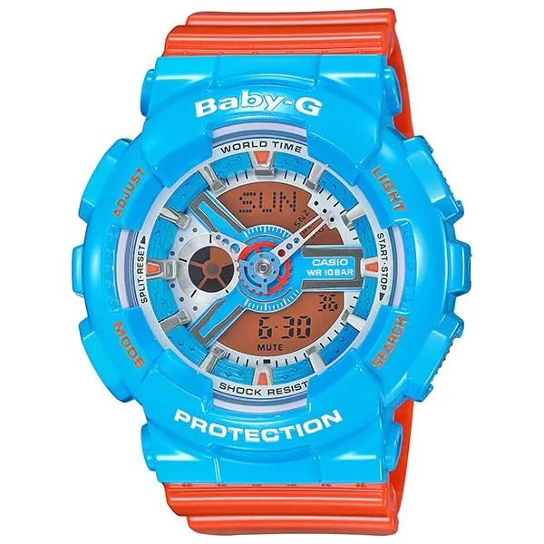 Reloj CASIO BABY-G BA-110 para mujer, con luz LED, estilo deportivo, bonito y elegante.