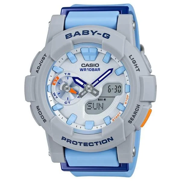 Reloj deportivo CASIO Baby-G BGA-185-2AJF para mujer con función de cambio de manecillas, elegante y bonito.