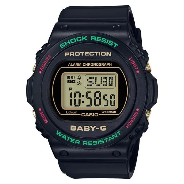 Reloj CASIO Baby-G BGD-570TH-1JF resistente a los golpes para mujer, estilo retro de los años 1990