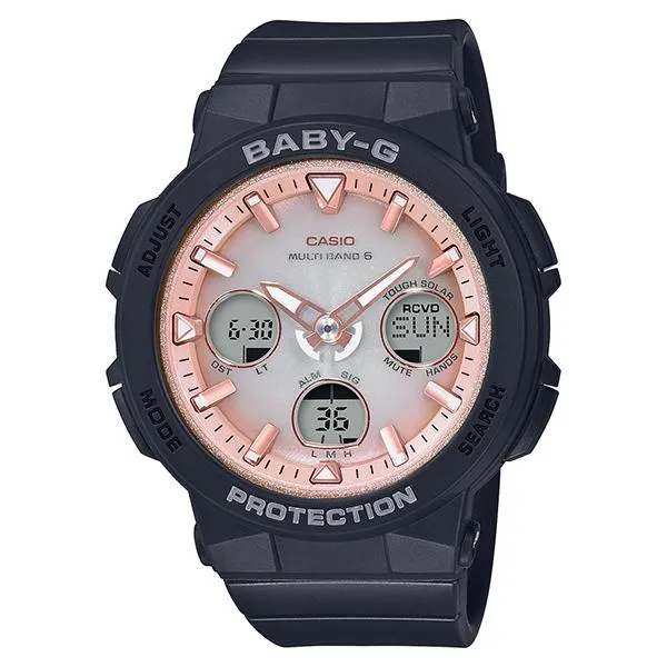 Reloj CASIO Beach Traveler rosa y negro para mujer BGA-2500-1A2JF Baby-G