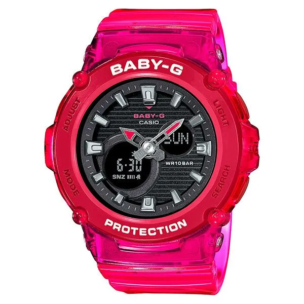 Reloj CASIO BGA-270S-4AJF Baby-G Skeleton rojo y negro para mujer