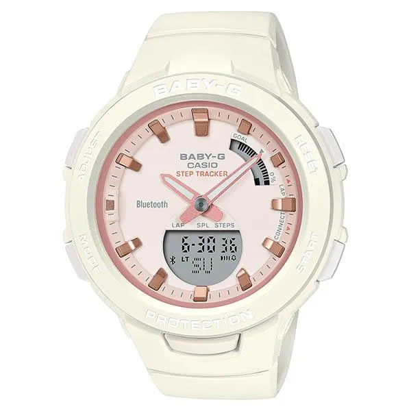 Reloj CASIO Baby-G Comfort Sporty Style Mobile Link blanco para mujer BSA-B100CS-7AJF