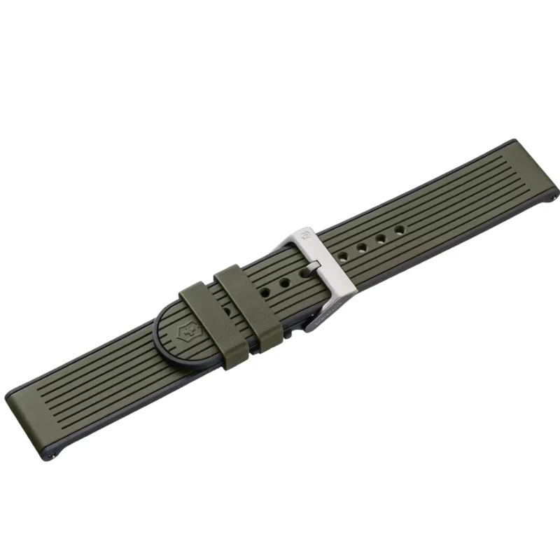 Victorinox Genuine Rubber 21mm Green Watch Strap D4 V.60069