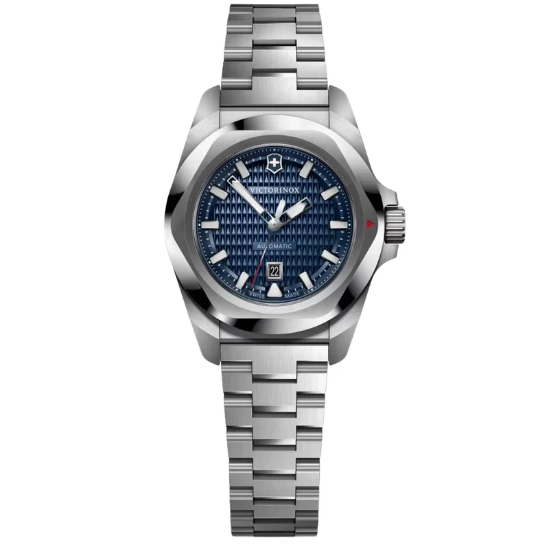 Victorinox I.N.O.X. 32mm Blue Guilloché Dial Steel Ladies Automatic Watch 242026