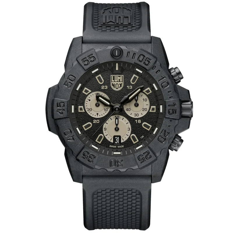 Luminox Navy Seal 45mm Chronograph Black Dial Rubber Mens Quartz Watch XS.3587