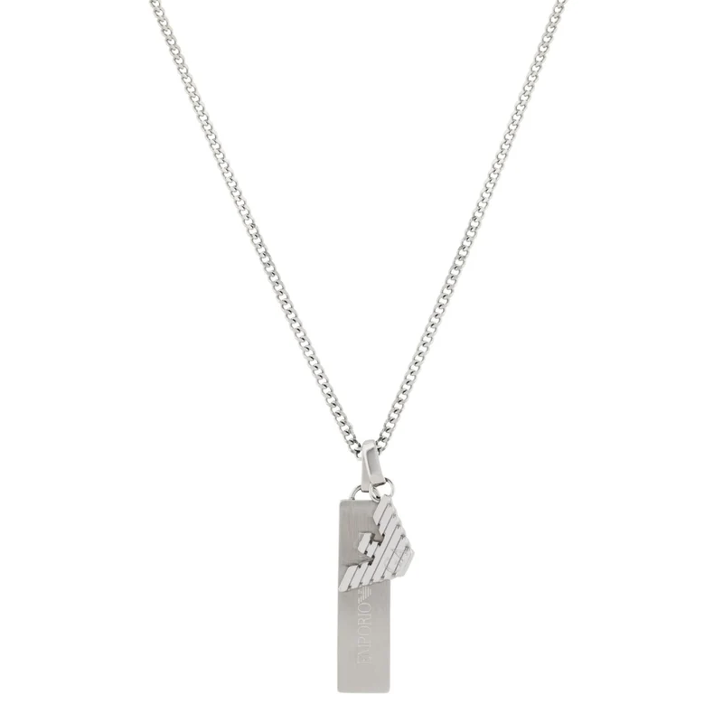 Emporio Armani Stainless Steel Dog Tag Men's Necklace EGS3306040