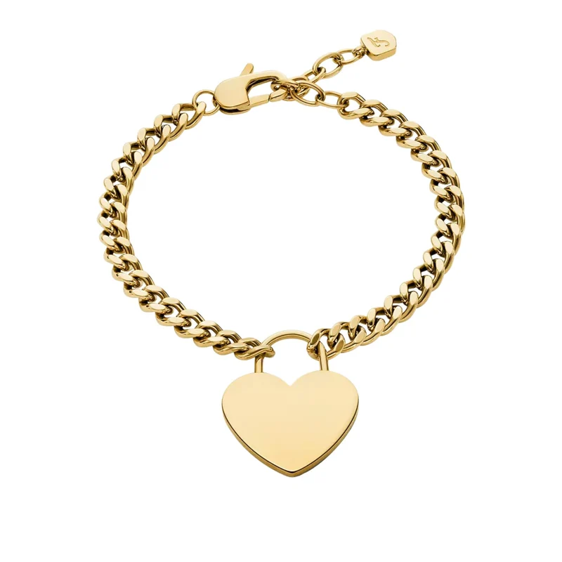 Fossil Sutton Gold-Tone Stainless Steel Heart Women's Bracelet JF04959710
