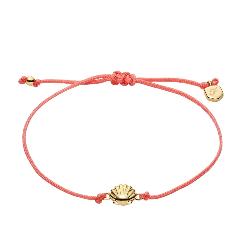 Fossil Sutton Mini Moments Coral Gold-Tone Brass Seashell Women's Bracelet JA7313710