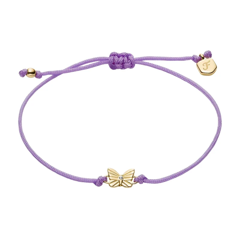 Fossil Sutton Mini Moments Lavender Gold-Tone Brass Butterfly Women's Bracelet JA7309710