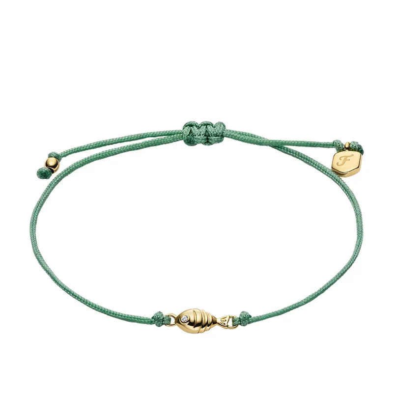 Fossil Sutton Mini Moments Seafoam Green Gold-Tone Brass Fish Women's Bracelet JA7310710