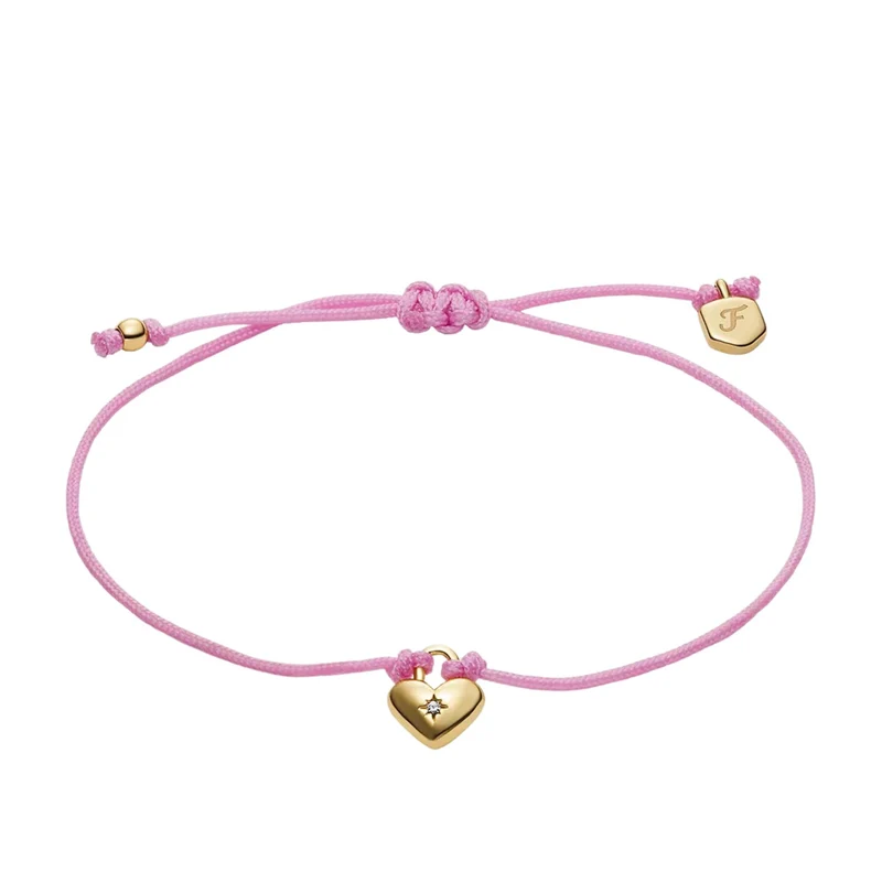 Fossil Sutton Mini Moments Dusty Pink Gold-Tone Brass Heart Women's Bracelet JA7314710