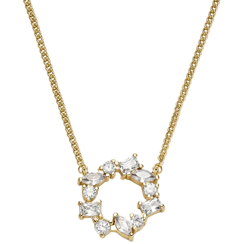 Fossil Ellis Mixed Shapes Gold-Tone Brass Pendant Women's Necklace JA7295710