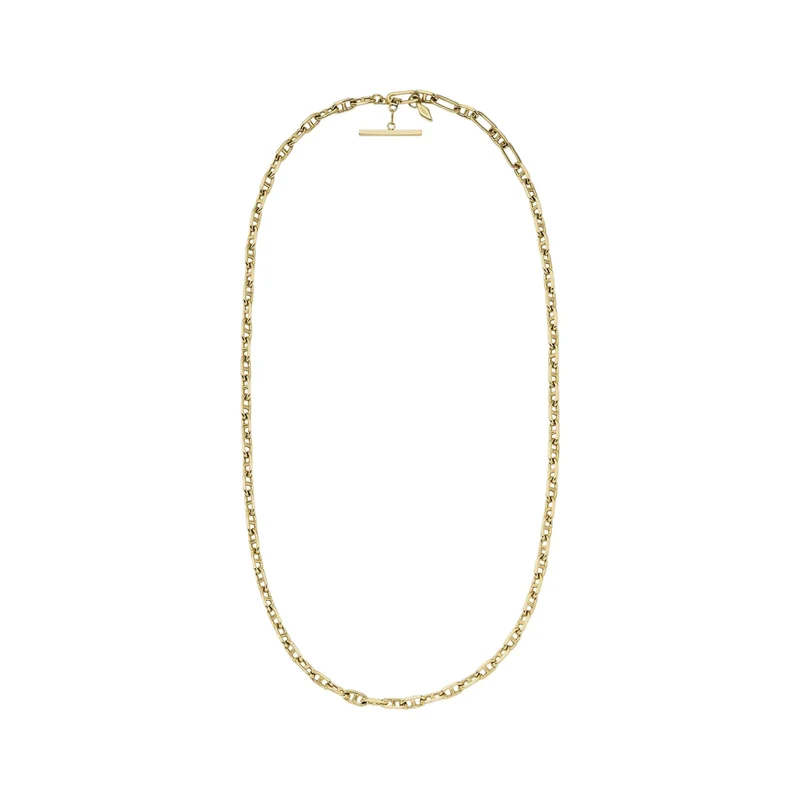 Fossil Heritage D-Link Gold-Tone Brass Anchor Chain Women's Necklace JA7209710