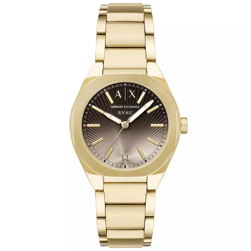 Armani Exchange Sync 36mm Brown/Beige Dial Steel Ladies Quartz Watch AX6031
