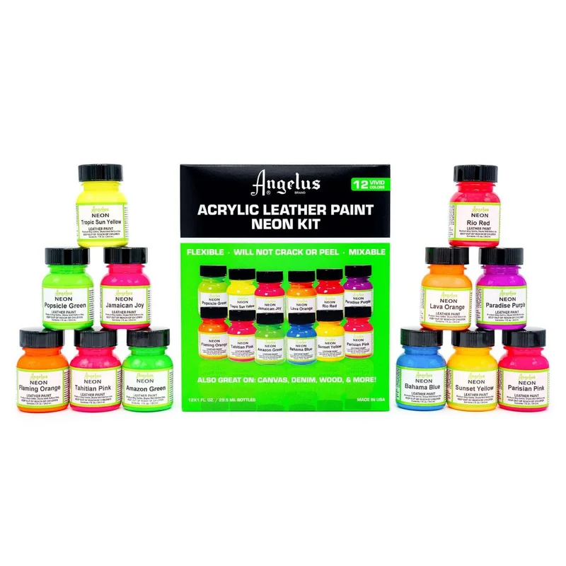 Angelus Neonfarben Kit alle 12 Farben