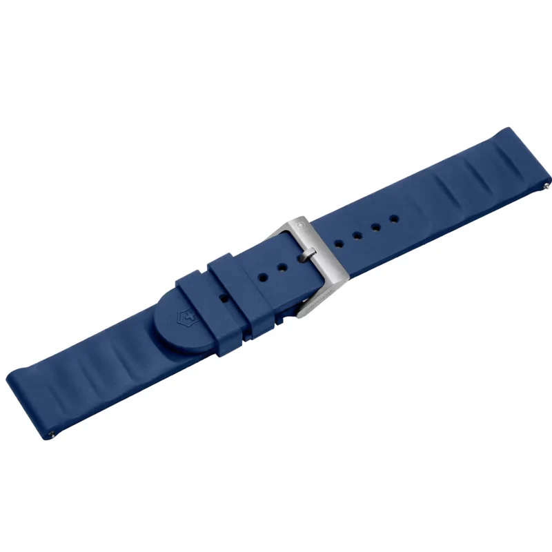 Victorinox Blue 21mm Red Pad Rubber Watch Strap D2 V.60042