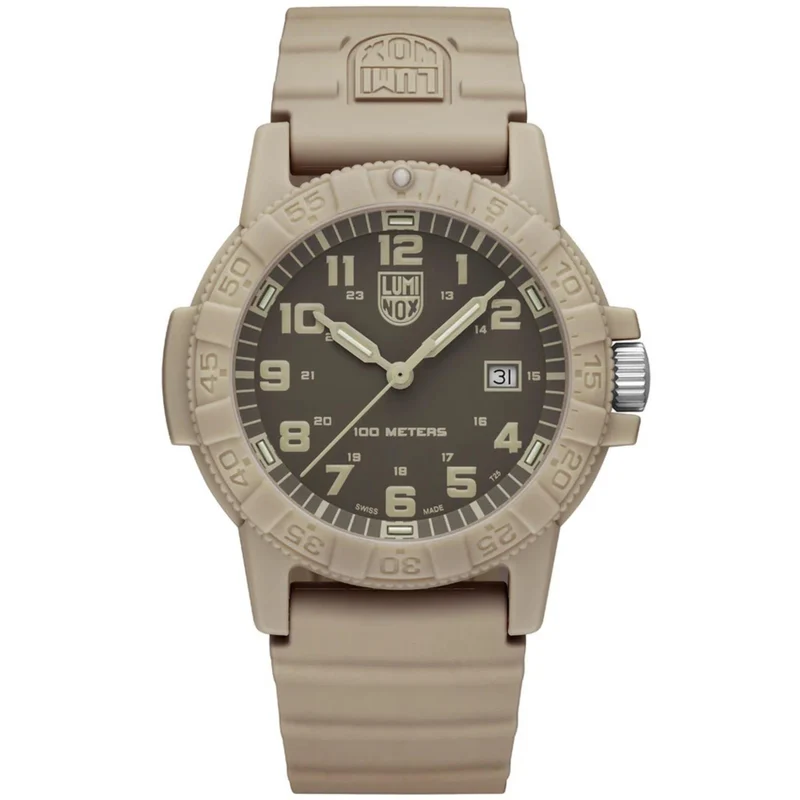 Luminox Leatherback Sea Turtle 44mm Brown Dial Rubber Mens Quartz Watch XS.0326