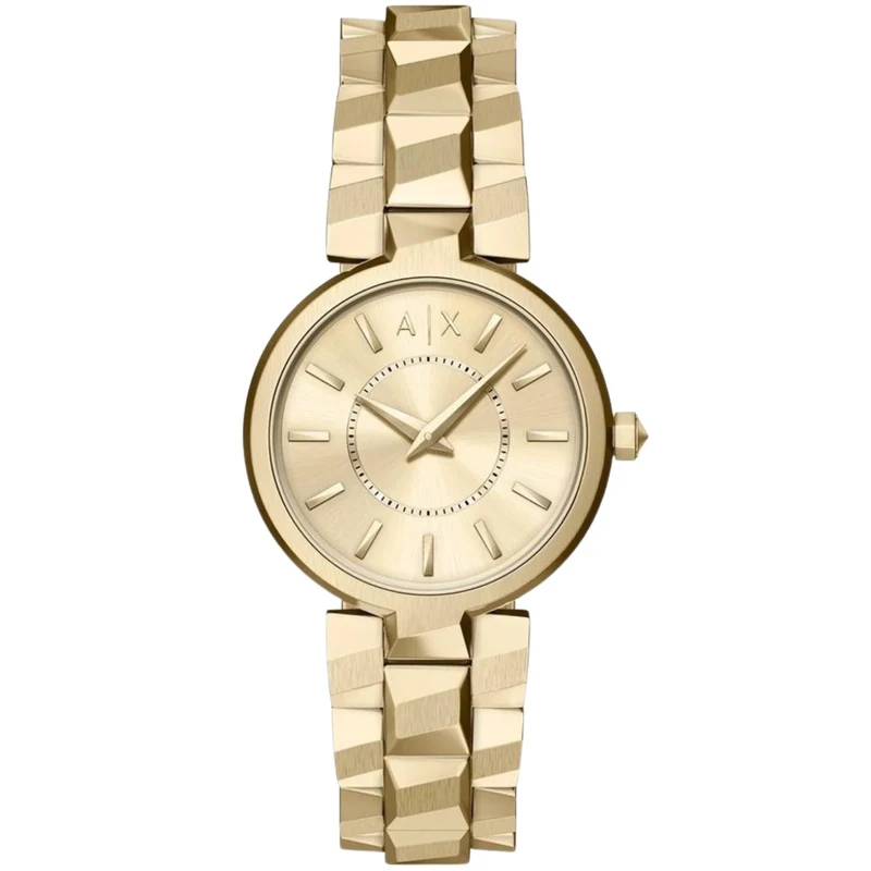 Armani Exchange Audora 34mm Gold Dial Steel Quartz Watch AX4407