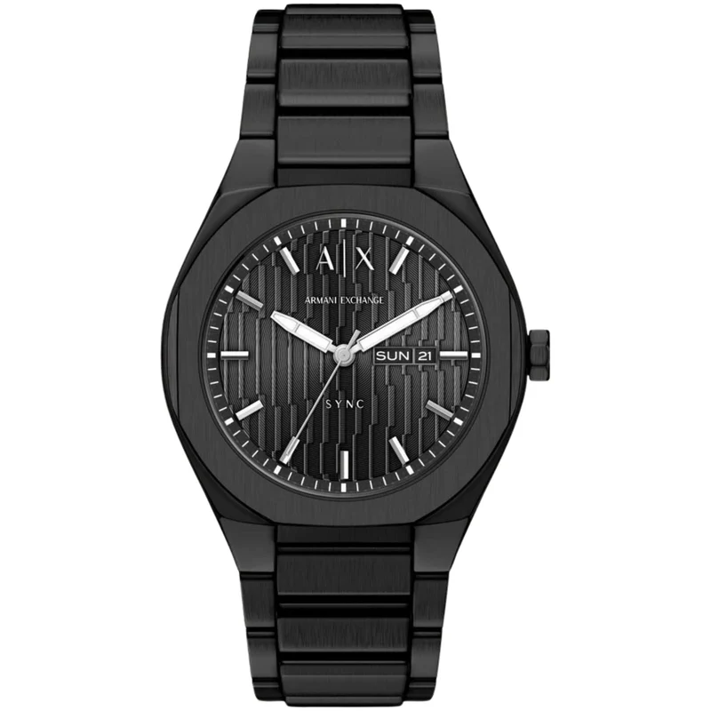 Armani Exchange Sync 42mm Black Dial Steel Mens Quartz Watch AX4301