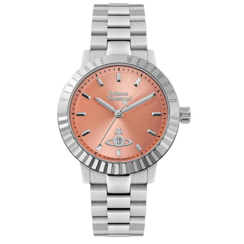 Vivienne Westwood Dulwich 34mm Pink Dial Steel Ladies Quartz Watch VV307COSL